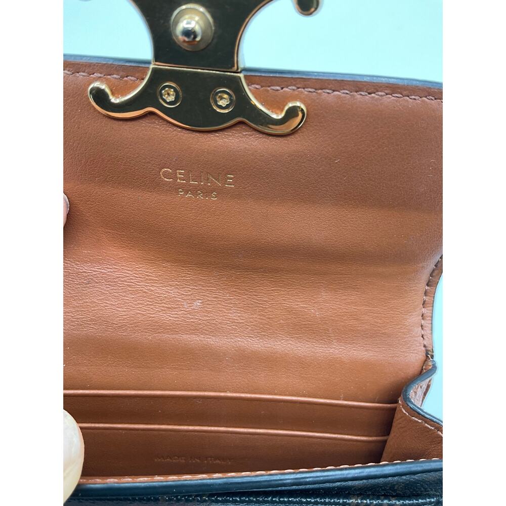 Celine Small Flap Wallet, Canvas- Tan about 4x3 inches - Picture 4 of 7